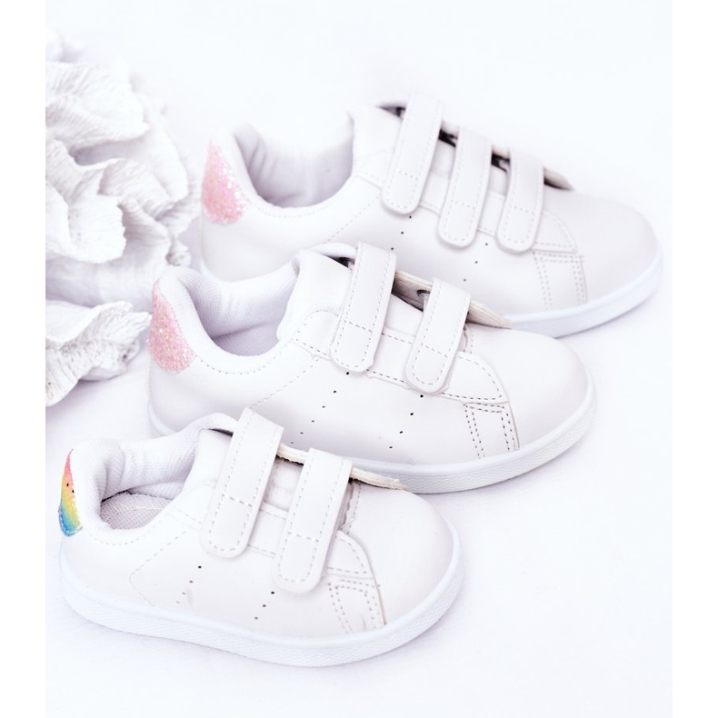 Børnesneakers Hvid-Rainbow Velcro Sød pige 1
