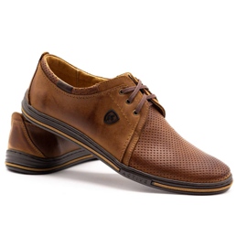 Polbut Mænds lædersko 343p Openwork Camel brun 2