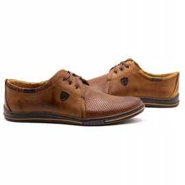 Polbut Mænds lædersko 343p Openwork Camel brun 3