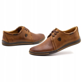 Polbut Mænds lædersko 343p Openwork Camel brun 4