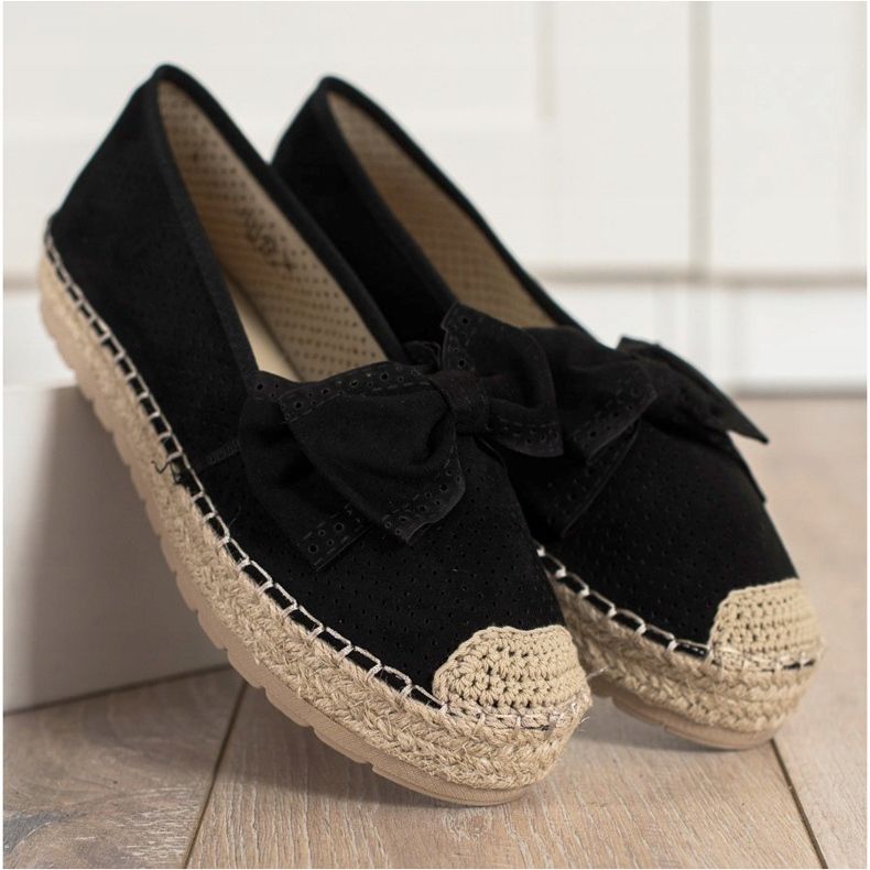 Mannika Åbent Espadrilles Med En Sløjfe sort 2