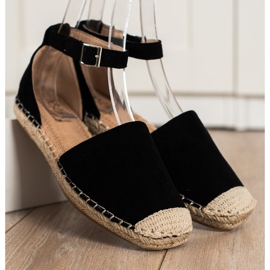 Small Swan Sort Espadrilles med spænde 2