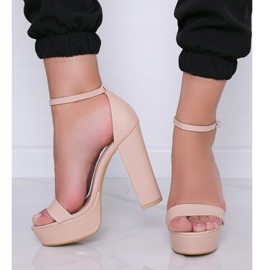 Evie højhælede beige sandaler 2