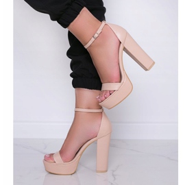 Evie højhælede beige sandaler 1