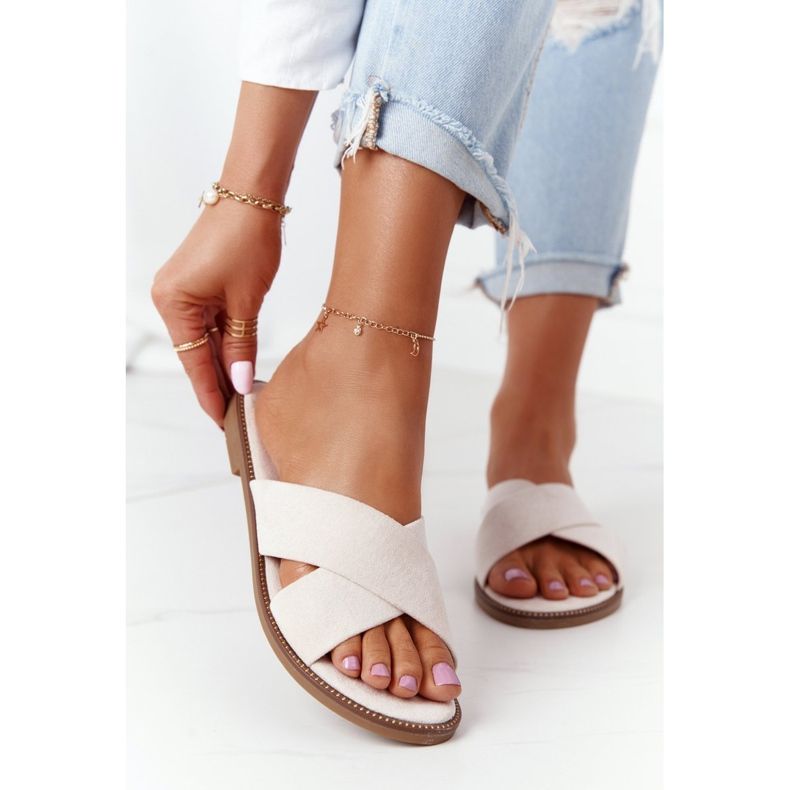 Kvinders velour hjemmesko Beige Edesa brun 2