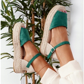 Grønne Megara flettede sandaler beige 5