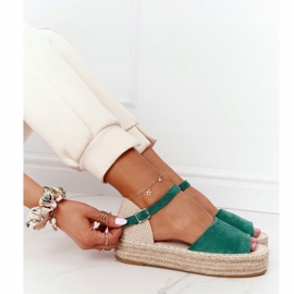Grønne Megara flettede sandaler beige 1
