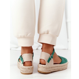 Grønne Megara flettede sandaler beige 3