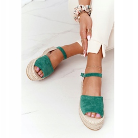Grønne Megara flettede sandaler beige 4