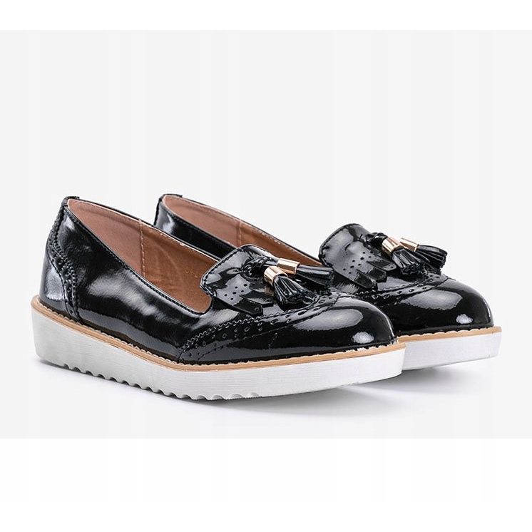 Golden hour sorte lakerede loafers 1