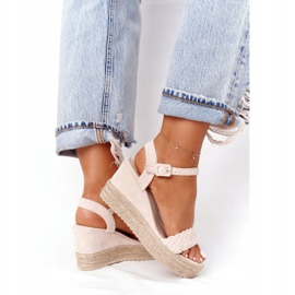 PS1 Beige baleariske kile sandaler 6