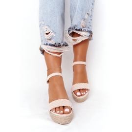 PS1 Beige baleariske kile sandaler 4