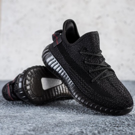SHELOVET Tekstil sneakers på platformen sort 1