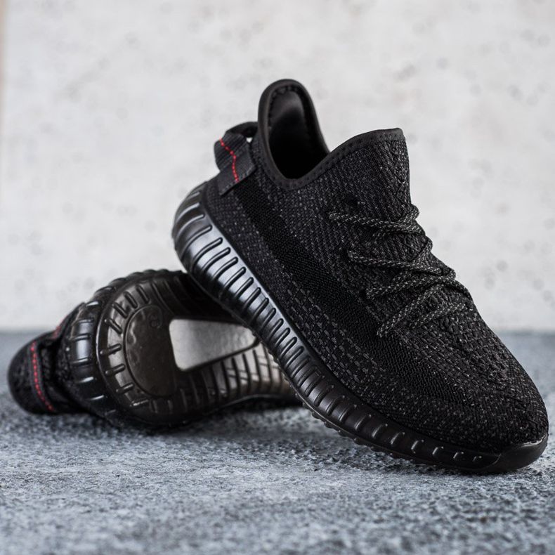 SHELOVET Tekstil sneakers på platformen sort 1