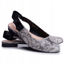 Dame Ballerinas Sergio Leone Grå Snake BL615 Lilon beige sort 5