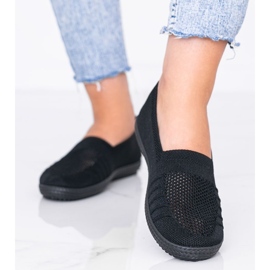 Dybe sorte åbent Slip On sneakers 1