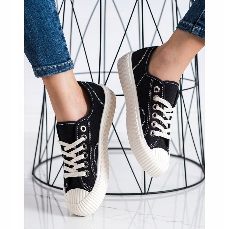 SHELOVET Sneakers på platformen sort 2