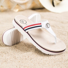 Filippo Flip Flops i læder hvid 1