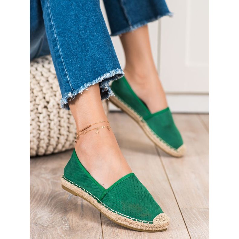 SHELOVET Grøn Openwork Espadrilles 2