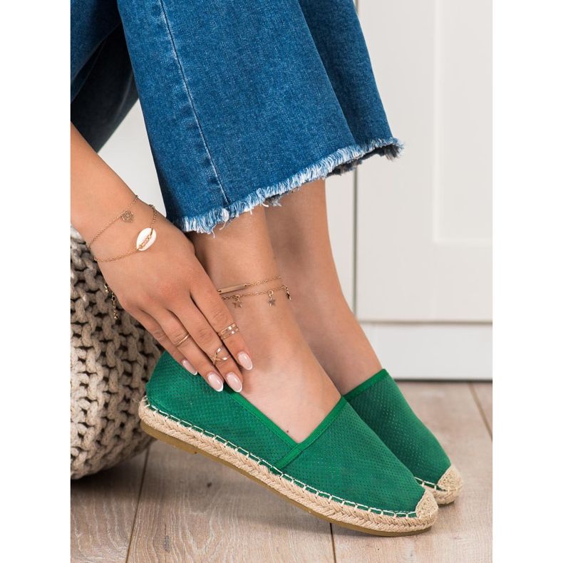 SHELOVET Grøn Openwork Espadrilles 1