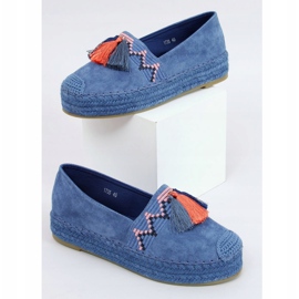 Blå 1735 Blå frynsede espadriller 1