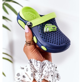 Skumtøfler til børn Kroks Navy Blue-Green Oliver blå grøn 1