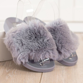 Bona Casual flip -flops med pels grå 1