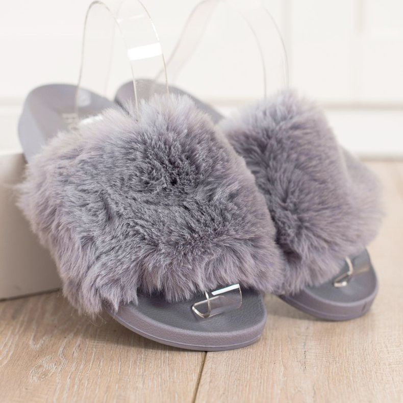 Bona Casual flip -flops med pels grå 1