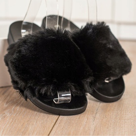 Bona Casual flip -flops med pels sort 1