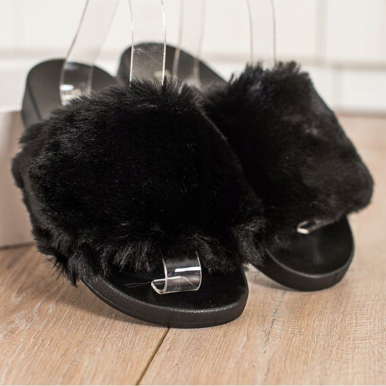 Bona Casual flip -flops med pels sort 1