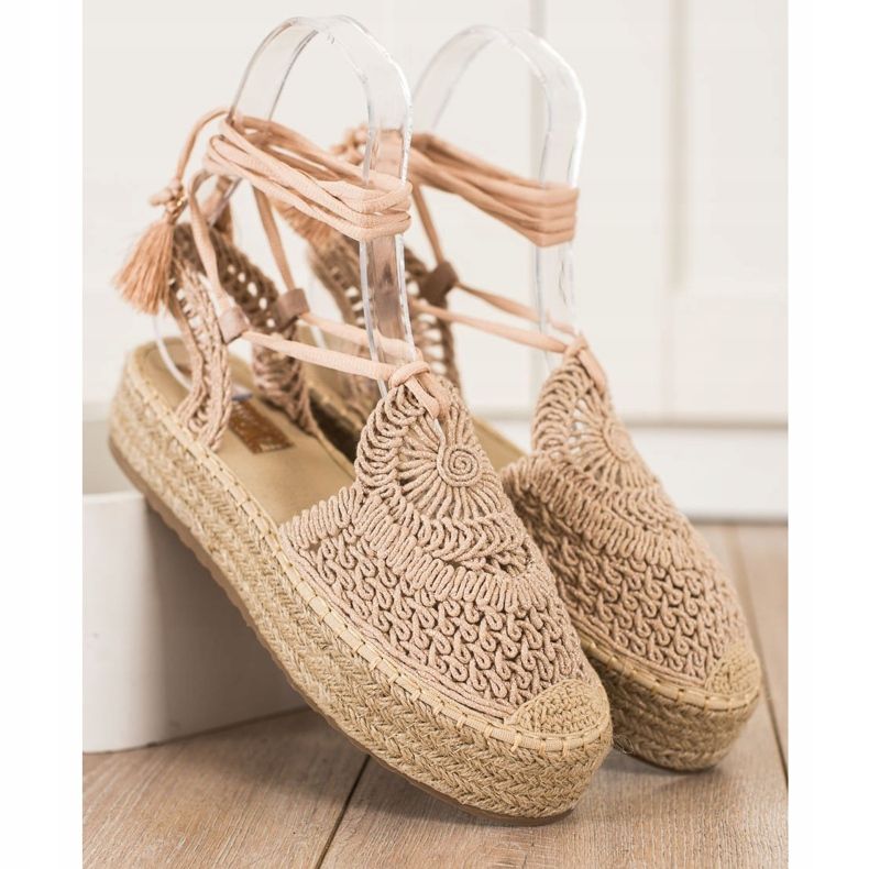 Seastar Bundet Espadrilles på platformen beige 1
