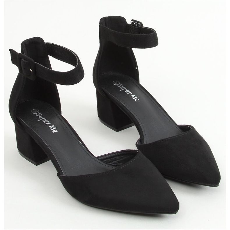 Pumps med brede hæle sort LL76 Sort 1