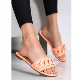 Ideal Shoes Moderigtige orange tøfler 2