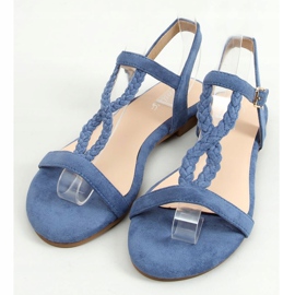 Z5721 Cowboy Blue sandaler i ruskind blå 1