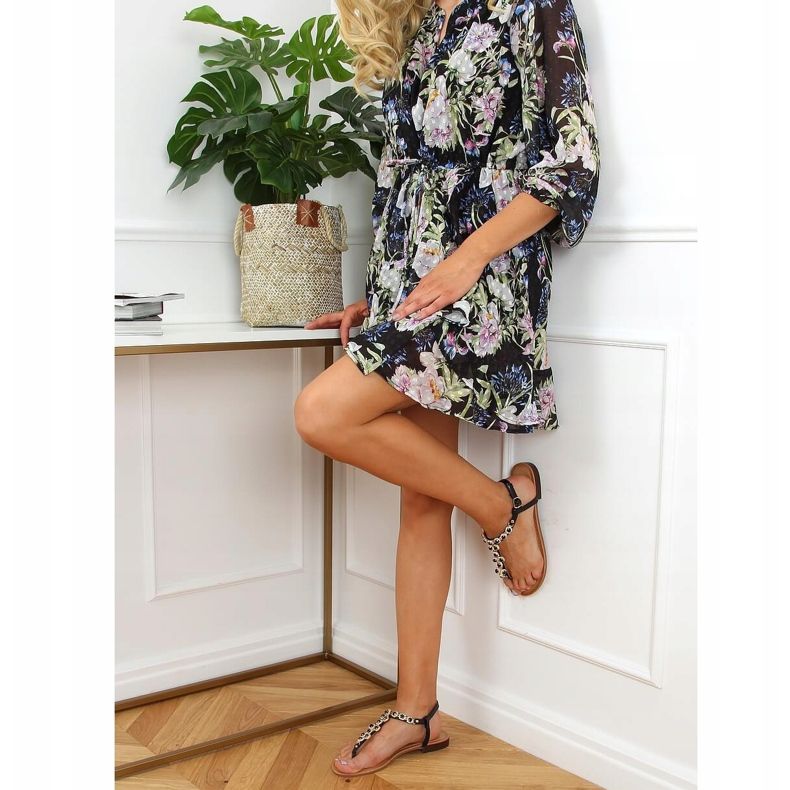 Sandaler flip-flops med sten sort 620-71 Sort 1