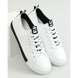Kvinders sort / hvide sneakers LR2189 HVID / SORT 1