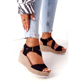 Læder Wedge Sandaler Big Star FF276016 Sort 1