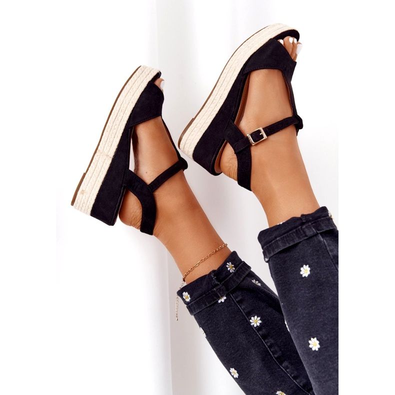 PG1 Sort Graciosa Wedge Sandaler 9R93 Sort 5