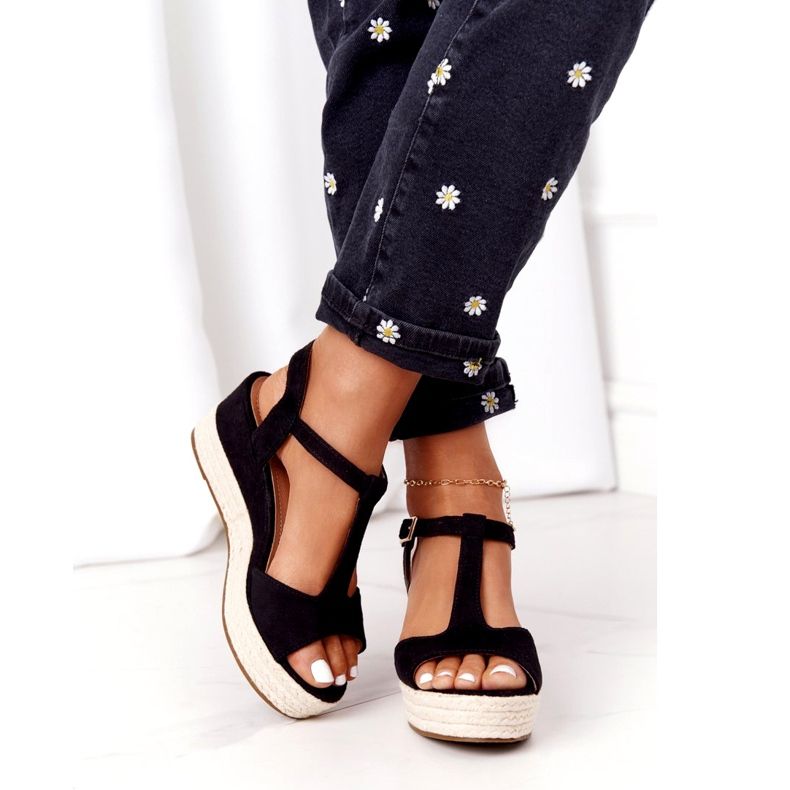 PG1 Sort Graciosa Wedge Sandaler 9R93 Sort 2