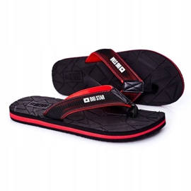 Mænds sorte flip-flops Big Star HH174820 rød 1