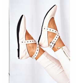 Foldende læderballerinas Lu Boo Beige 1