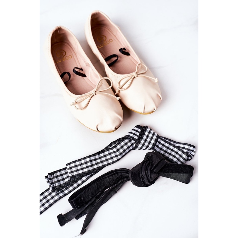 Snørebånd Lu Boo Nøgne ballerinaer beige 1