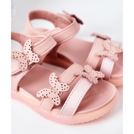 Apawwa Børnesandaler med sommerfugl Velcro Pink Malvika lyserød 1