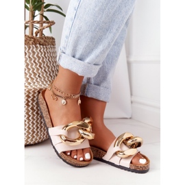 Beige flip -flops med en kæde Beige Last Dance 2