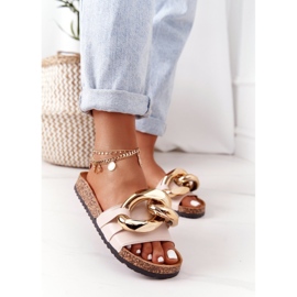 Beige flip -flops med en kæde Beige Last Dance 1