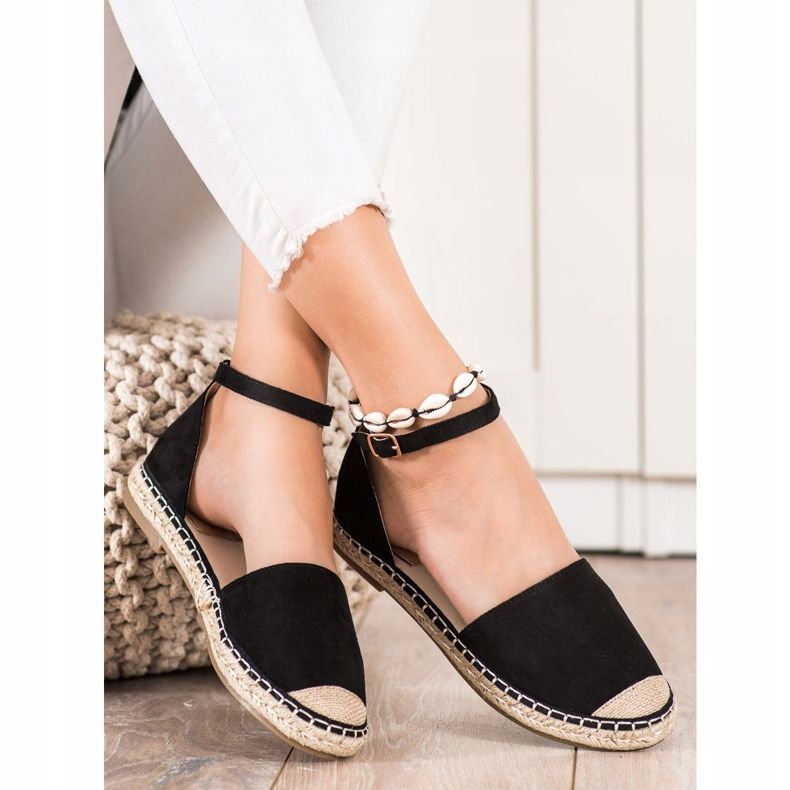Kayla Sort Espadrilles med spænde 1