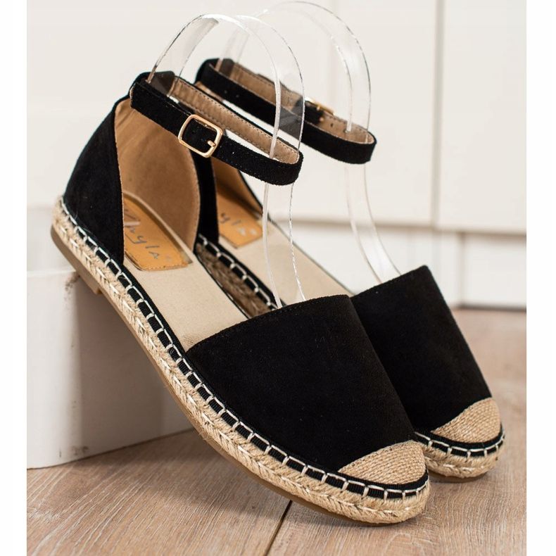 Kayla Sort Espadrilles med spænde 2
