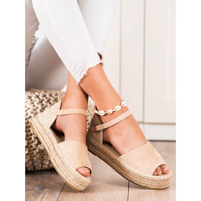 Bestelle Åben tå Espadrilles beige 1
