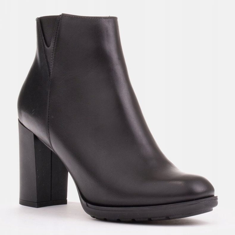 Marco Shoes sorte ankelstøvler i læder 1