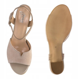 Marco Shoes Beige sandaler 0624P i interessant læder 2